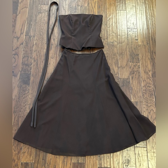 EUC 2 piece strapless dress sz 0 - Picture 4 of 11